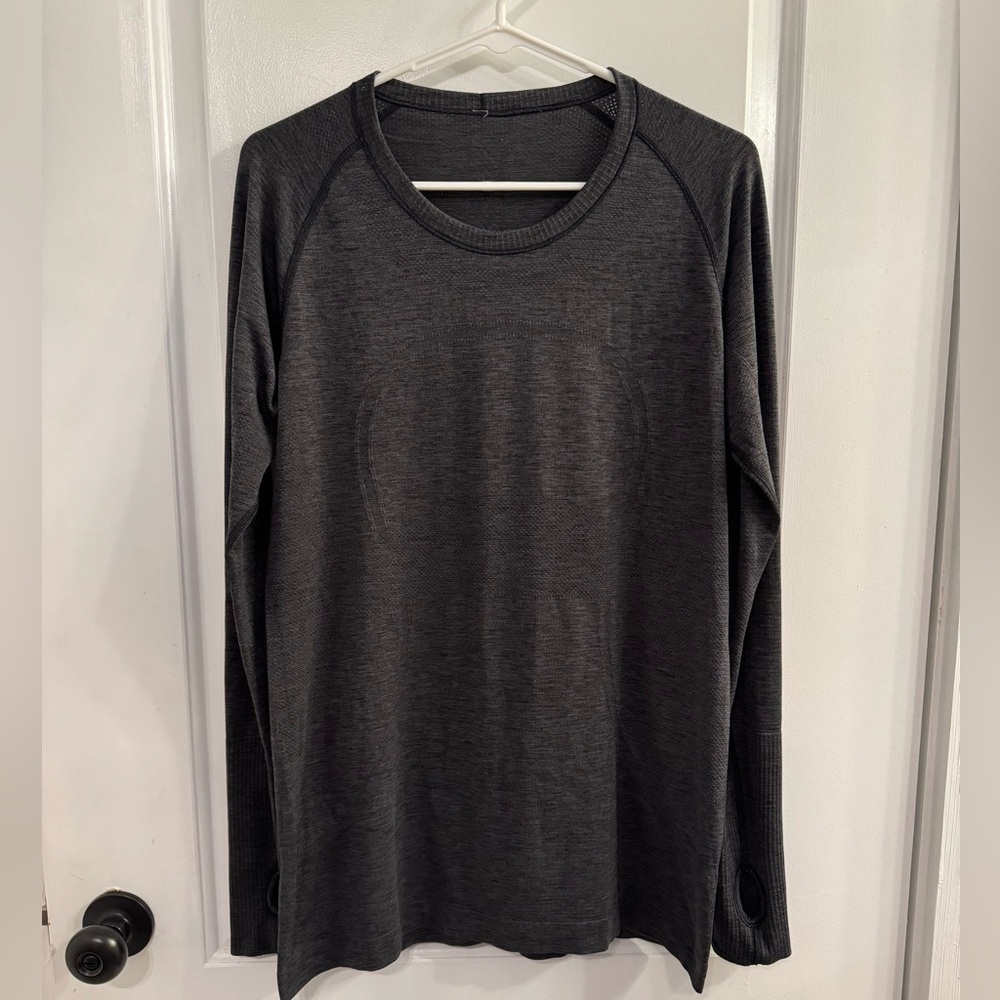Lululemon Swiftly Tech Long Sleeve Crew Heathered Black
